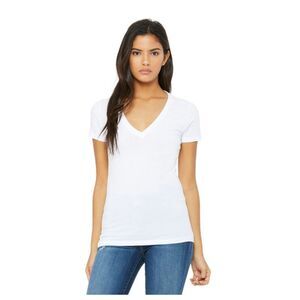 DOLAN Womens White Textured Ribbed Neckline Short Sleeve V Neck T-Shirt M